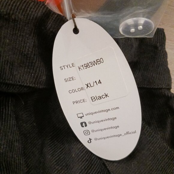 RARE Unique Vintage Black & Orange Jack-O-Lantern Pinafore Coverall Dress 14 - Picture 5 of 7